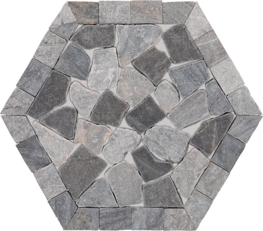 Homesourced Genuine Stone Matte - Rock Mill Gray Hexagon (Full Pallet)