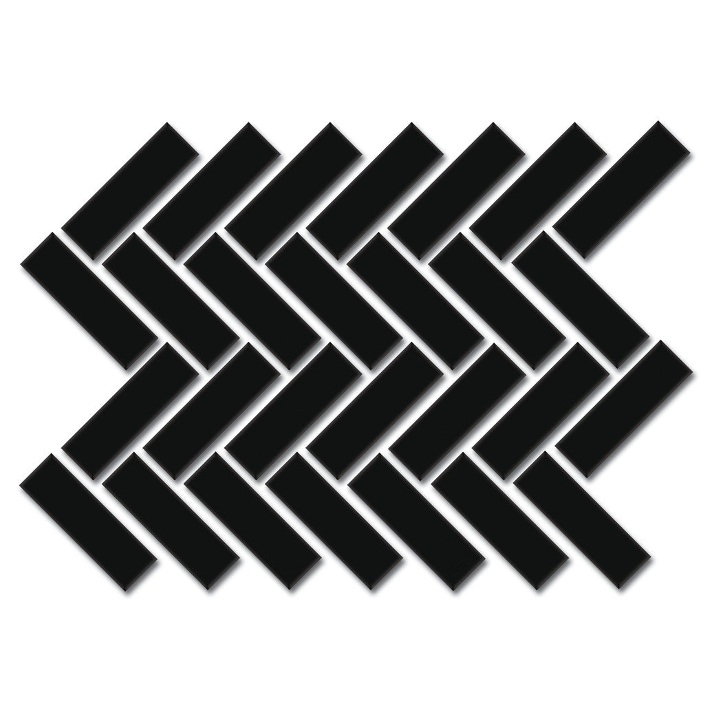 Daltile Color Wheel Mosaic - Black 1 x 3 (Per Carton)