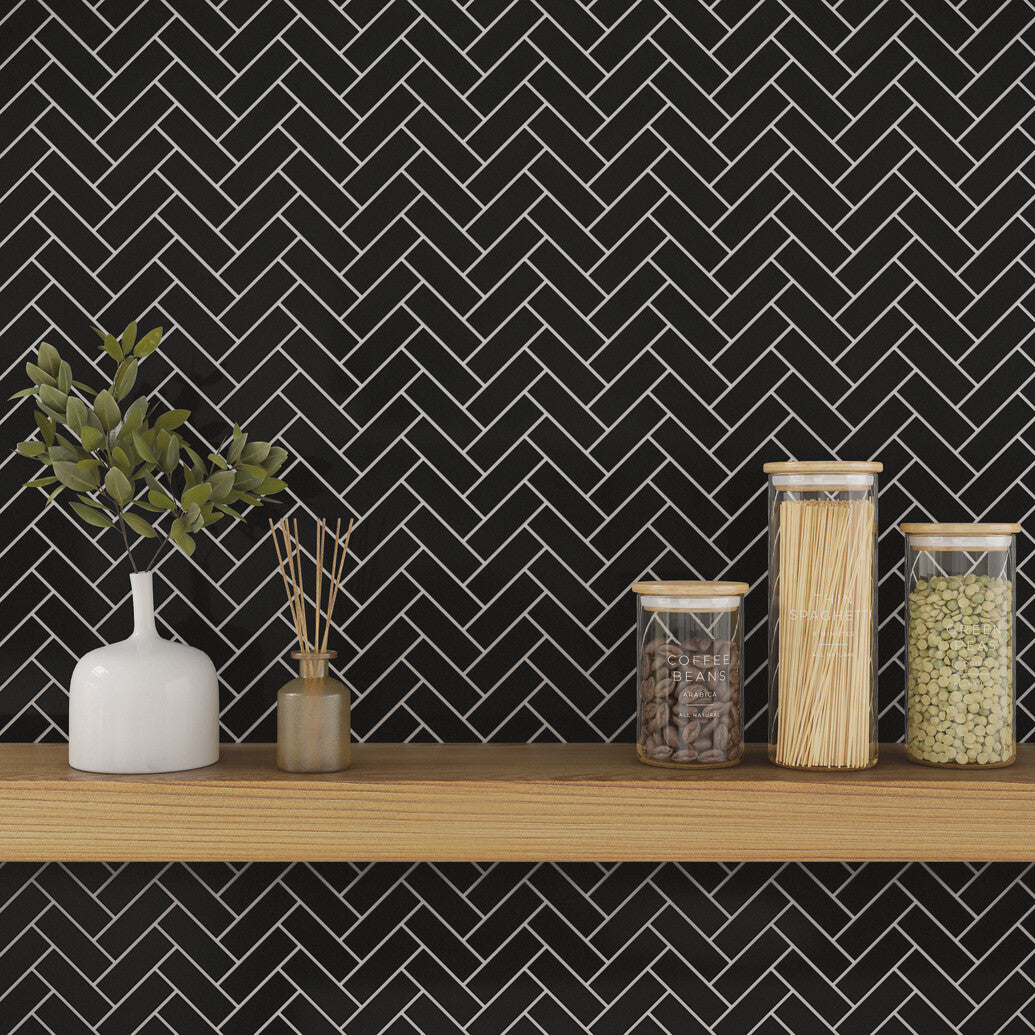 Daltile Color Wheel Mosaic - Black 1 x 3 (Per Carton)
