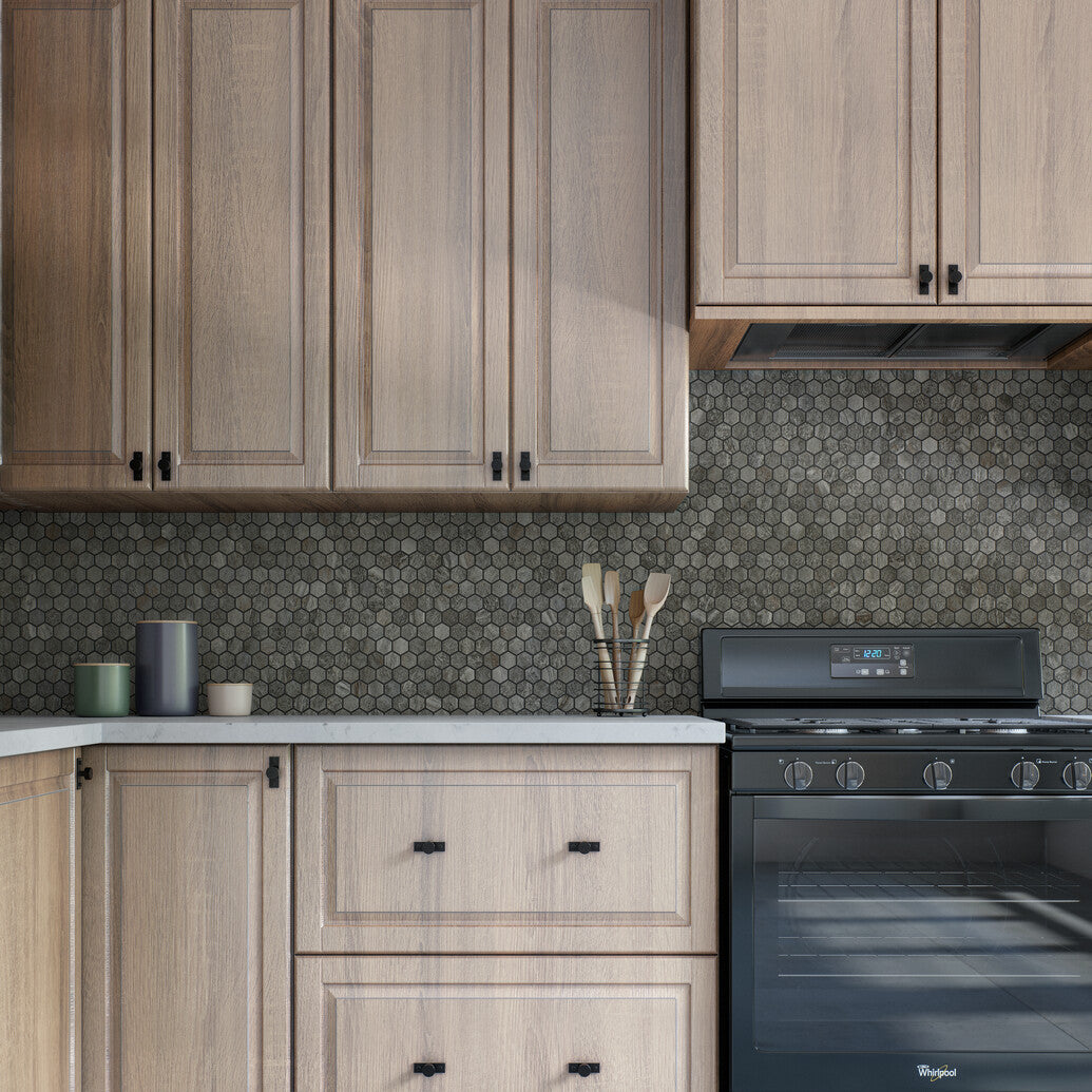Homesourced Artisanal Stone - Grigio 1.5 x 1.5 Hexagon (Per Carton)