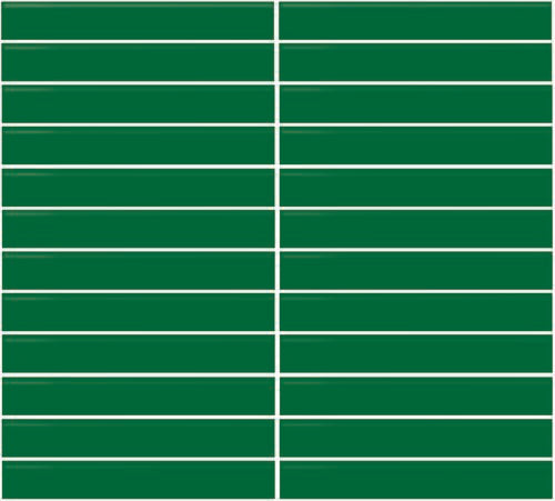 Daltile Color Wheel Mosaic Polished - Emerald POLISHED 1 x 6 HERR (Per Carton)