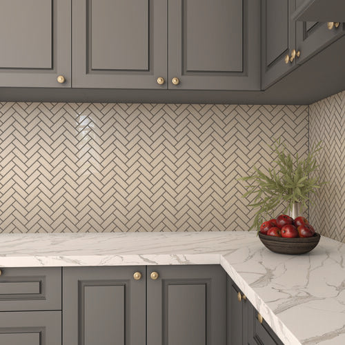 Daltile Color Wheel Mosaic - Urban Putty 1 x 3 HERR (Per Carton)