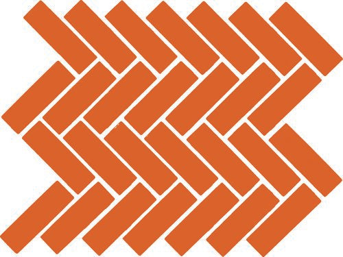Daltile Color Wheel Mosaic - Orange Burst 1 x 3 HERR (Per Carton)