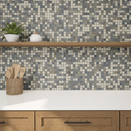 Daltile Uptown Glass - Metro Taupe 1 x 1 (Per Carton)