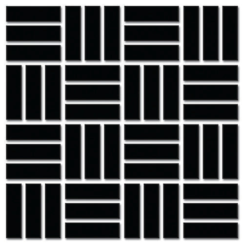 Daltile Color Wheel Mosaic - Matte Black 1 x 3 LATTIC (Per Carton)